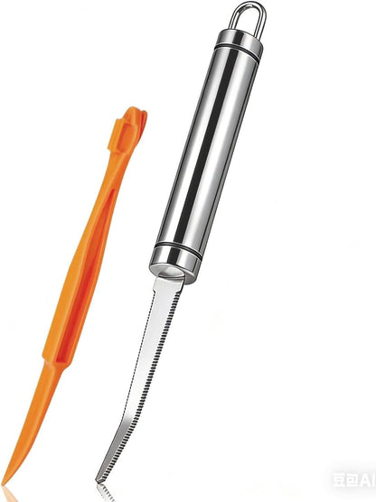 Orange Peeler Tools Stainless Steel Fruit Knife Serrated Edge Grapefruit Utensils Pomelo Citrus Peeling Tool for Lemon Kiwi Melon Kitchen Gadgets