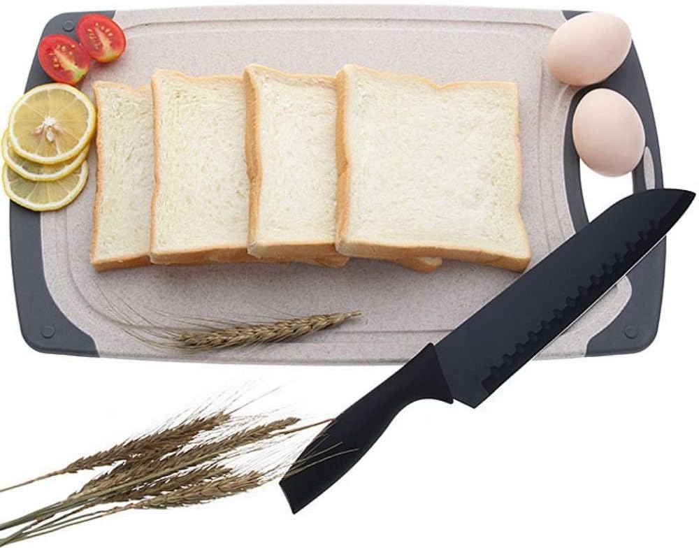 Cutting Boards For Kitchen, Anti-Skid Eco-Wheat Straw Cutting Board Set (3 Pcs), Dishwasher Safe (light brown)