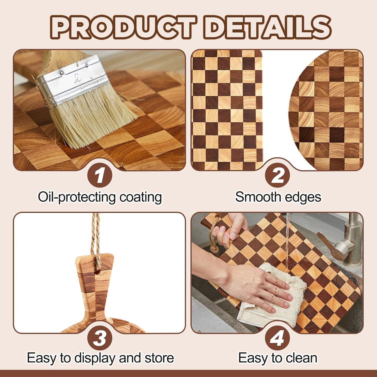2 Pcs Acacia Wood Scalloped Cutting and Chopping Board with Handle Decorative Cutting Boards for Kitchen Wooden Charcuterie Boards Serving Tray for Cheese Meat Fruit Bread Baking