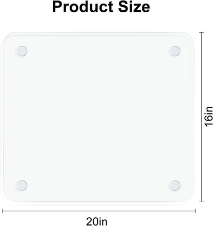 Tempered Glass Cutting Board,Set of Glass Cutting Board for Kitchen Counter,Clear Glass,with Non-Slip Feet, Scratch Resistant,Heat Resistant, 12x16&12x8 inch 2PCS,Easy to Clean