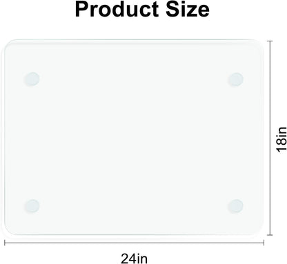 Tempered Glass Cutting Board,Set of Glass Cutting Board for Kitchen Counter,Clear Glass,with Non-Slip Feet, Scratch Resistant,Heat Resistant, 12x16&12x8 inch 2PCS,Easy to Clean