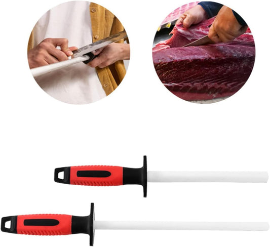 White Ceramic Knife Sharpener Honing Rod, Best Professional Knife Sharpening Tool,Knife Sharpeners For Kitchen Knives,Knife Sharpening suitable for professional chefs and home chefs