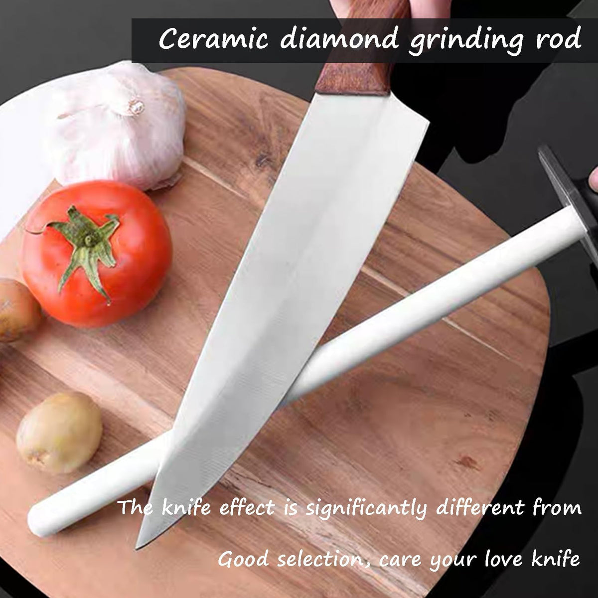 White Ceramic Knife Sharpener Honing Rod, Best Professional Knife Sharpening Tool,Knife Sharpeners For Kitchen Knives,Knife Sharpening suitable for professional chefs and home chefs