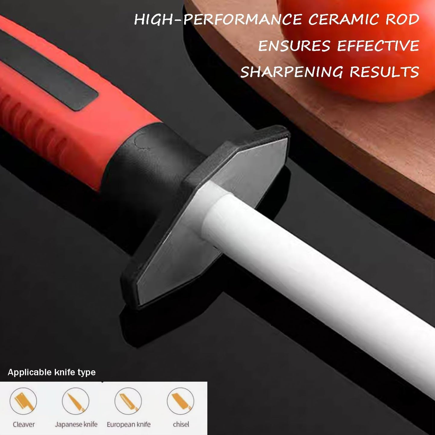 White Ceramic Knife Sharpener Honing Rod, Best Professional Knife Sharpening Tool,Knife Sharpeners For Kitchen Knives,Knife Sharpening suitable for professional chefs and home chefs