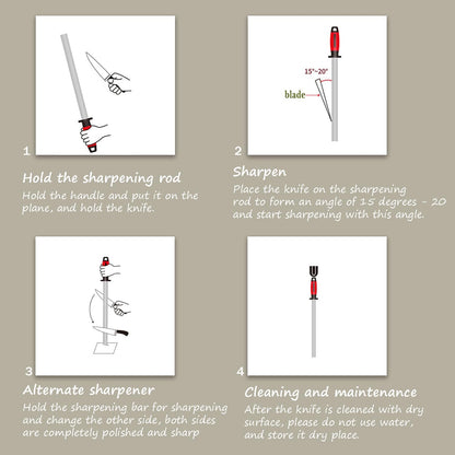 White Ceramic Knife Sharpener Honing Rod, Best Professional Knife Sharpening Tool,Knife Sharpeners For Kitchen Knives,Knife Sharpening suitable for professional chefs and home chefs