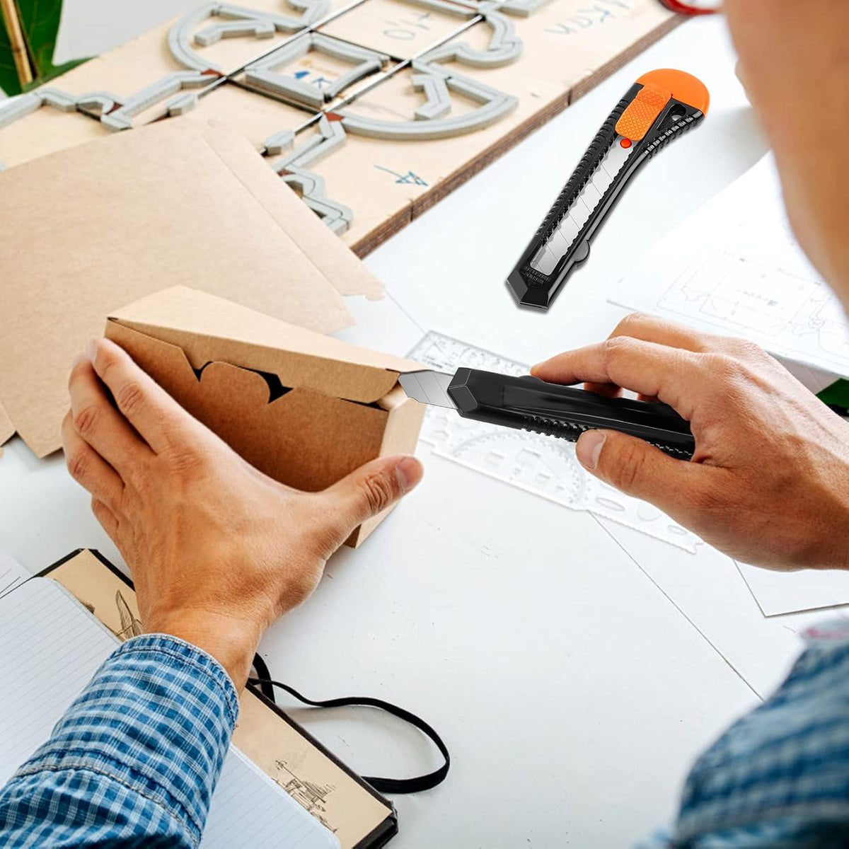 Box Cutter Retractable, 18mm Snap-Off Utility Knife