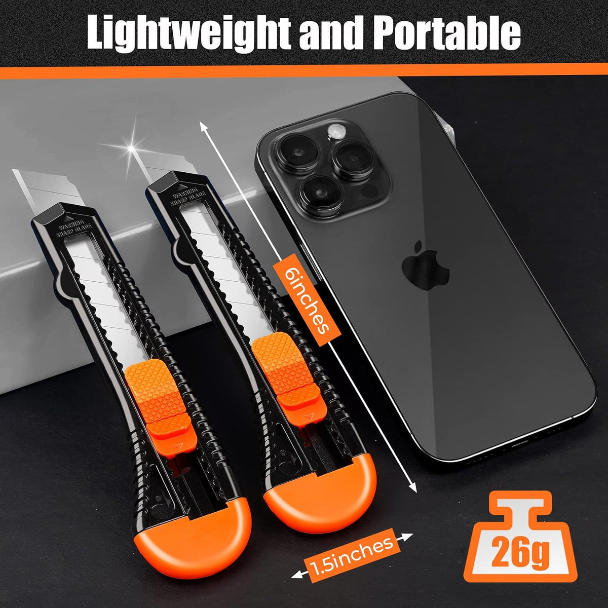 Box Cutter Retractable, 18mm Snap-Off Utility Knife