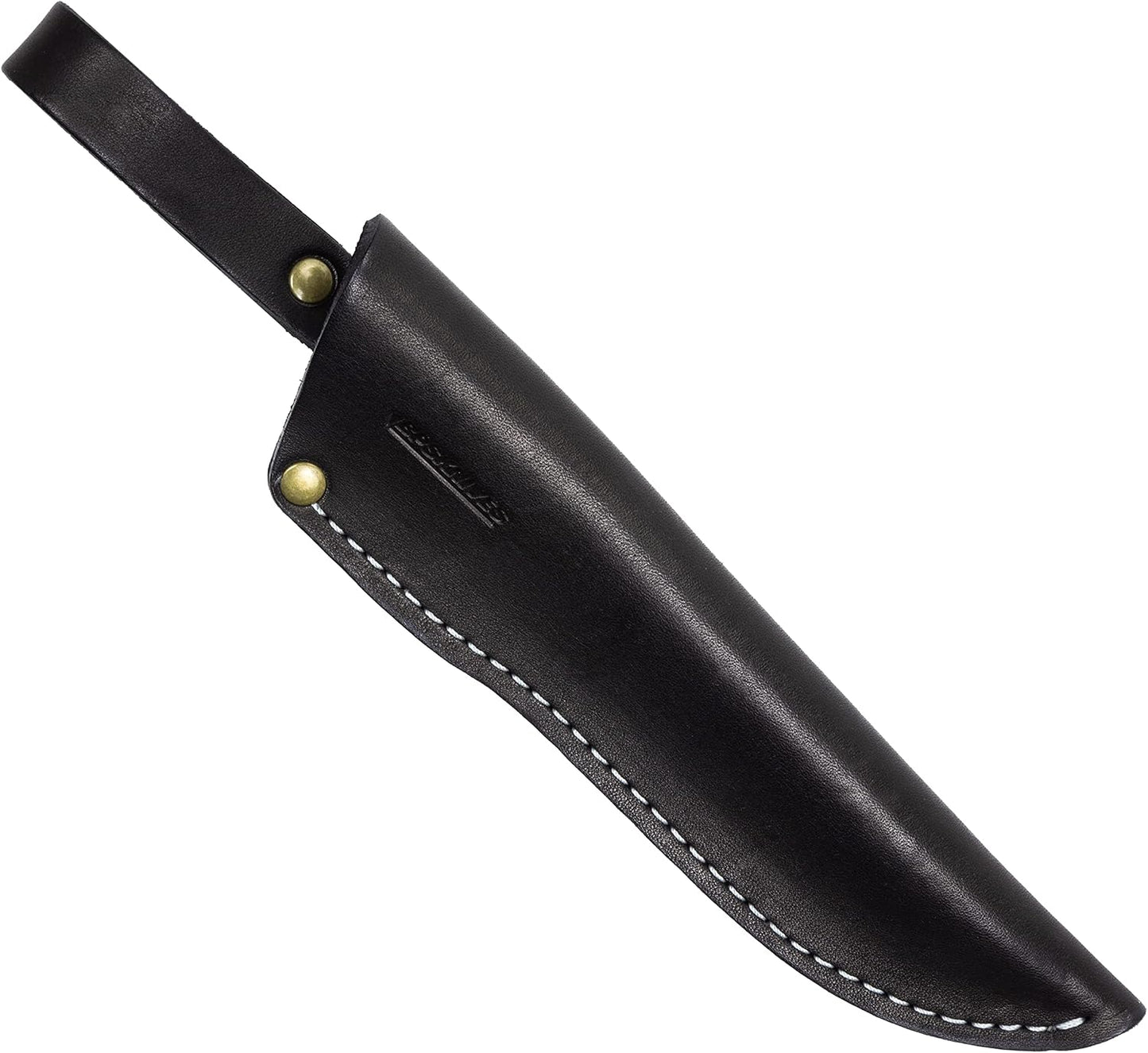 Belt Knife Sheath - Black Leather Sheath for Mora Garberg - Sheath with Belt Loop for Vertical Carry of Fixed Blade Knife - Free Suspension Leather Case