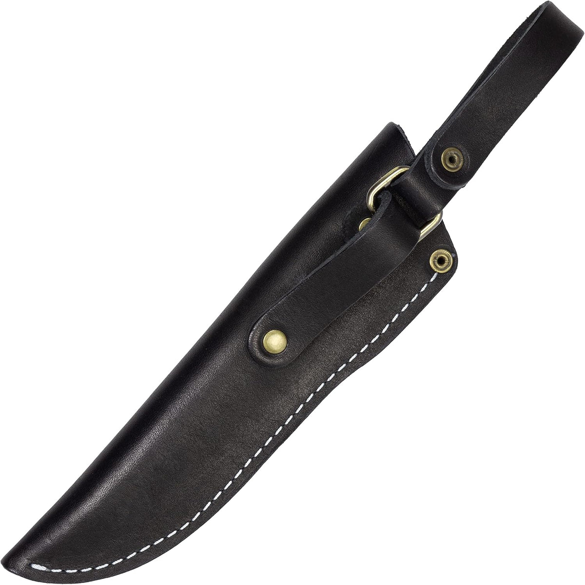 Belt Knife Sheath - Black Leather Sheath for Mora Garberg - Sheath with Belt Loop for Vertical Carry of Fixed Blade Knife - Free Suspension Leather Case
