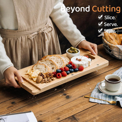Sourdough Bread Slicer Set – Rubber Wood Cutting Board with Bread Groove, Curved Handle Knife, Magnetic Storage, Adjustable Thickness for Artisan Homemade Loaves