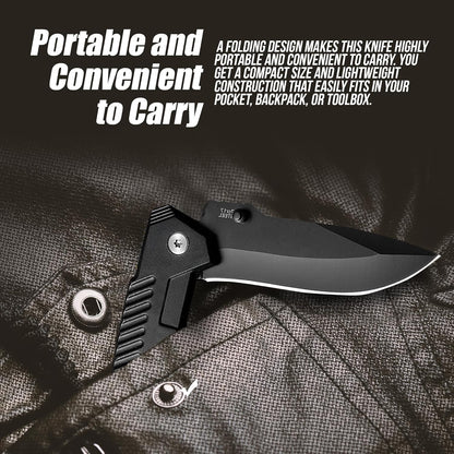 Pocket Folding Knife with Stainless Steel Point Lock Blade Knives and Lightweight Lockback Multi-Tool for Camping, Outdoor, Hunting，Survival and EDC