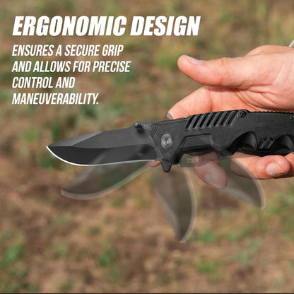 Pocket Folding Knife with Stainless Steel Point Lock Blade Knives and Lightweight Lockback Multi-Tool for Camping, Outdoor, Hunting，Survival and EDC
