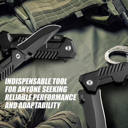 Pocket Folding Knife with Stainless Steel Point Lock Blade Knives and Lightweight Lockback Multi-Tool for Camping, Outdoor, Hunting，Survival and EDC