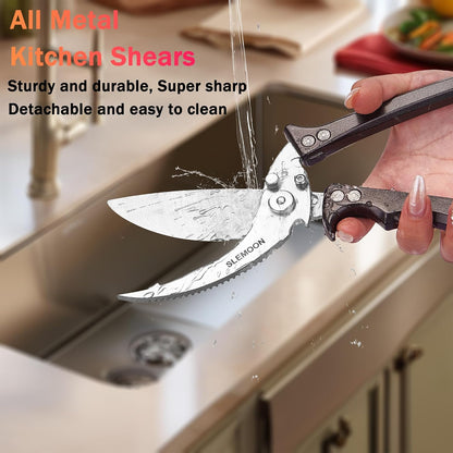 Heavy Duty Kitchen Shears for Food,Black Kitchen Scissors | Dishwasher Safe and Food Stainless Poultry Shears for Chicken Turkey Thanksgiving,Gift Box