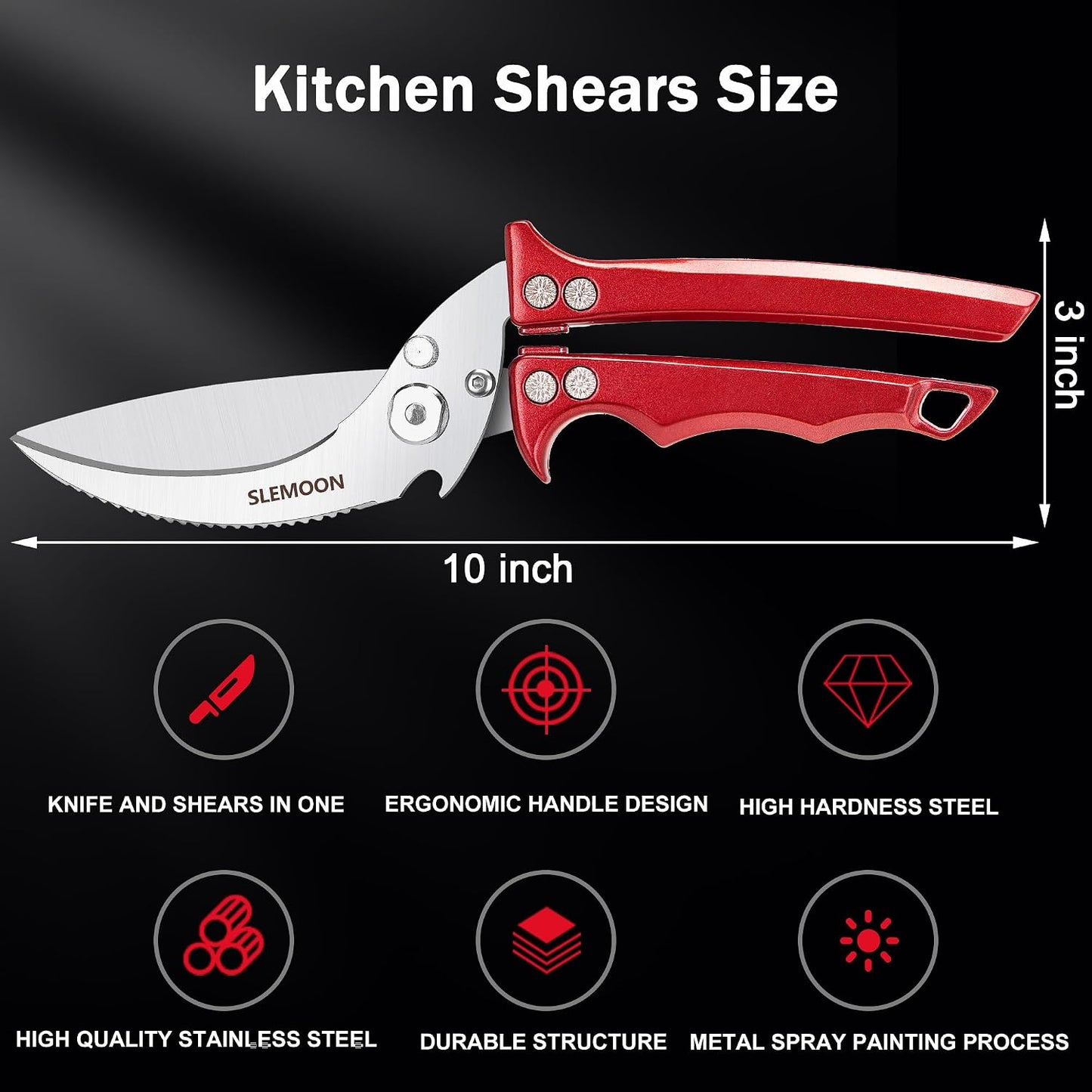 Heavy Duty Kitchen Shears for Food,Black Kitchen Scissors | Dishwasher Safe and Food Stainless Poultry Shears for Chicken Turkey Thanksgiving,Gift Box