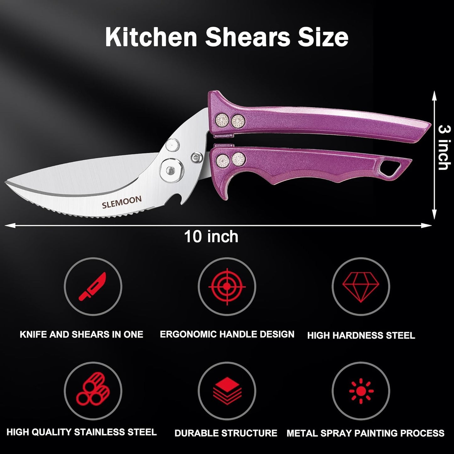 Heavy Duty Kitchen Shears for Food,Black Kitchen Scissors | Dishwasher Safe and Food Stainless Poultry Shears for Chicken Turkey Thanksgiving,Gift Box