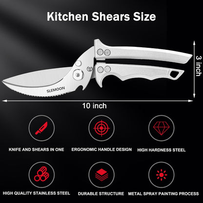 Heavy Duty Kitchen Shears for Food,Black Kitchen Scissors | Dishwasher Safe and Food Stainless Poultry Shears for Chicken Turkey Thanksgiving,Gift Box