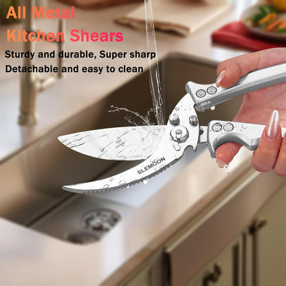 Heavy Duty Kitchen Shears for Food,Black Kitchen Scissors | Dishwasher Safe and Food Stainless Poultry Shears for Chicken Turkey Thanksgiving,Gift Box