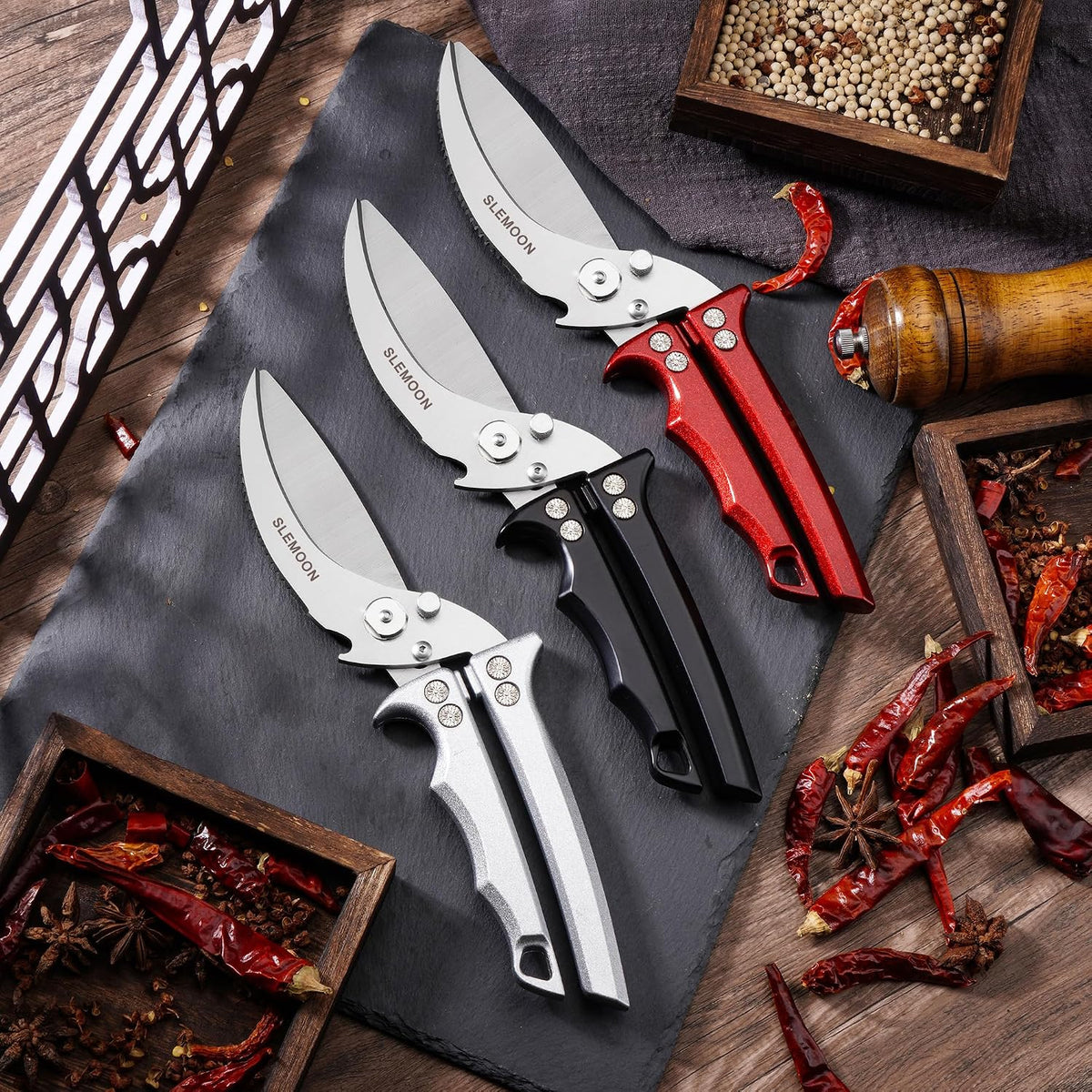 Heavy Duty Kitchen Shears for Food,Black Kitchen Scissors | Dishwasher Safe and Food Stainless Poultry Shears for Chicken Turkey Thanksgiving,Gift Box