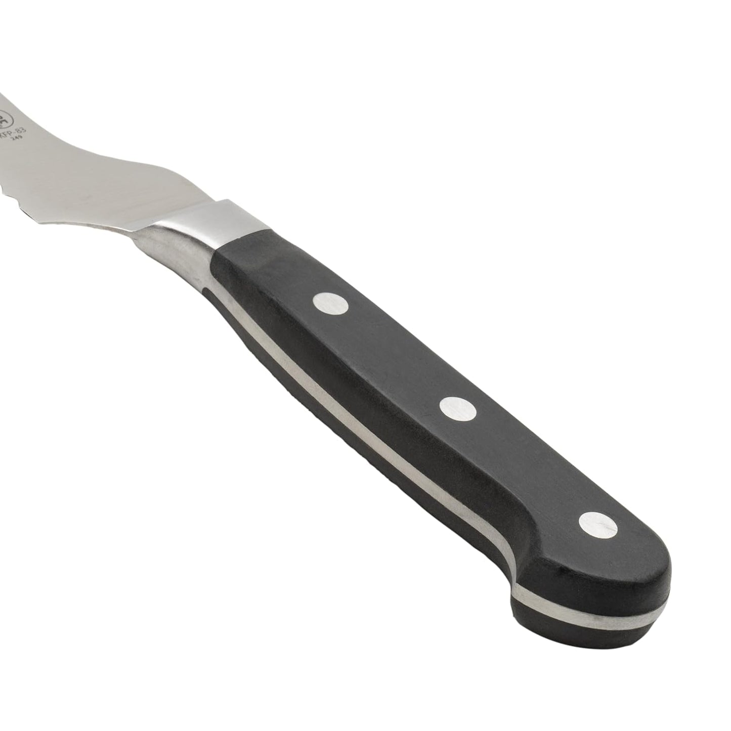 8" Offset Bread Knife, Triple Riveted, Full Tang Forged Blade
