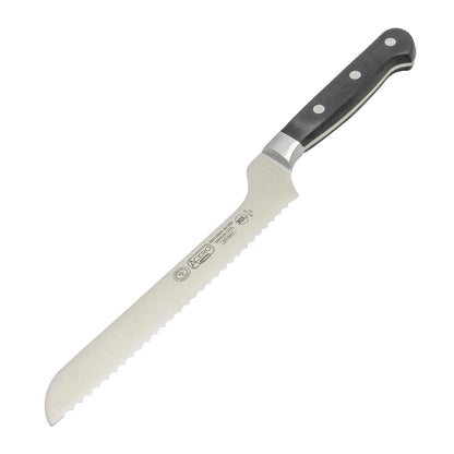 8" Offset Bread Knife, Triple Riveted, Full Tang Forged Blade
