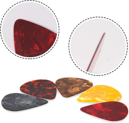 50pcs Silicone Guitar Finger Guards 5 Sizes Fingertip Protectors | Finger Covers Caps, With picks, For Acoustic Stringed Instruments Players, Sew Embroidery Use, Anti Slip Pain Relief