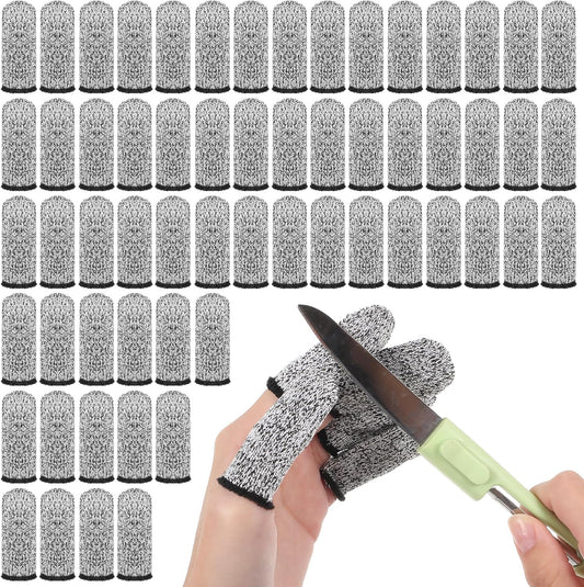 60 Pcs Breathable Cut Resistant Finger Cots Reusable Durable Non Slip Finger Thumb Protector Fingertip Covers Cut Resistant Fingertip Protectors for Kitchen Food Cutting Sculpture Work Supplies