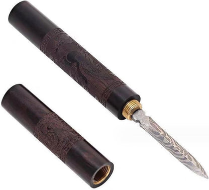 Stainless Steel Puerh Tea Knife with Wooden Handle Professional Ice Pick & Tea Cake Tool for Breaking Bricks Multi-functional Needle for Kitchen Bars Picnics Camping Hidden Blade Option