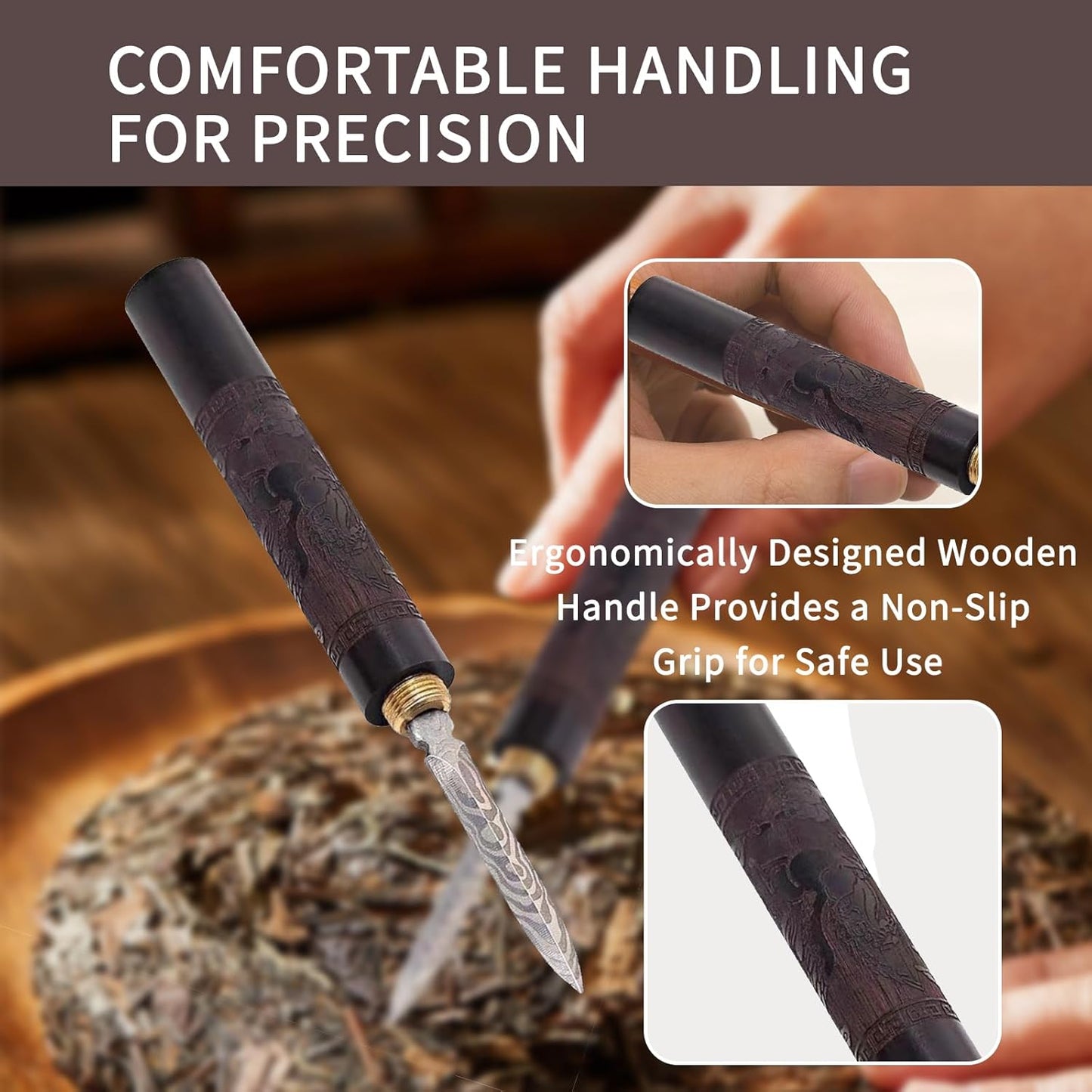 Stainless Steel Puerh Tea Knife with Wooden Handle Professional Ice Pick & Tea Cake Tool for Breaking Bricks Multi-functional Needle for Kitchen Bars Picnics Camping Hidden Blade Option