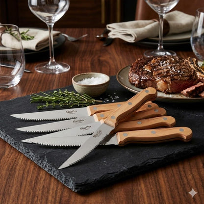 Austenwood 15-Piece Knife Block Set, German Stainless Steel Kitchen Knives with Forged Italian Olive Wood Handle