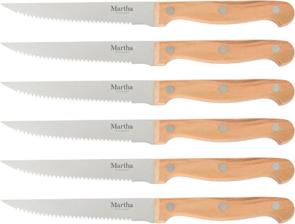 Austenwood 15-Piece Knife Block Set, German Stainless Steel Kitchen Knives with Forged Italian Olive Wood Handle