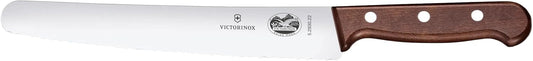 Wood 8.5 Inch Bread and Pastry Knife, Serrated, Round Blade | Swiss-Made Forged Steel Serrated Slicer with an Ergonomic Natural Wood Handle for Professional Results and Precise Slicing