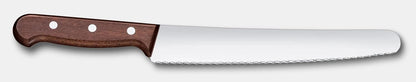 Wood 8.5 Inch Bread and Pastry Knife, Serrated, Round Blade | Swiss-Made Forged Steel Serrated Slicer with an Ergonomic Natural Wood Handle for Professional Results and Precise Slicing