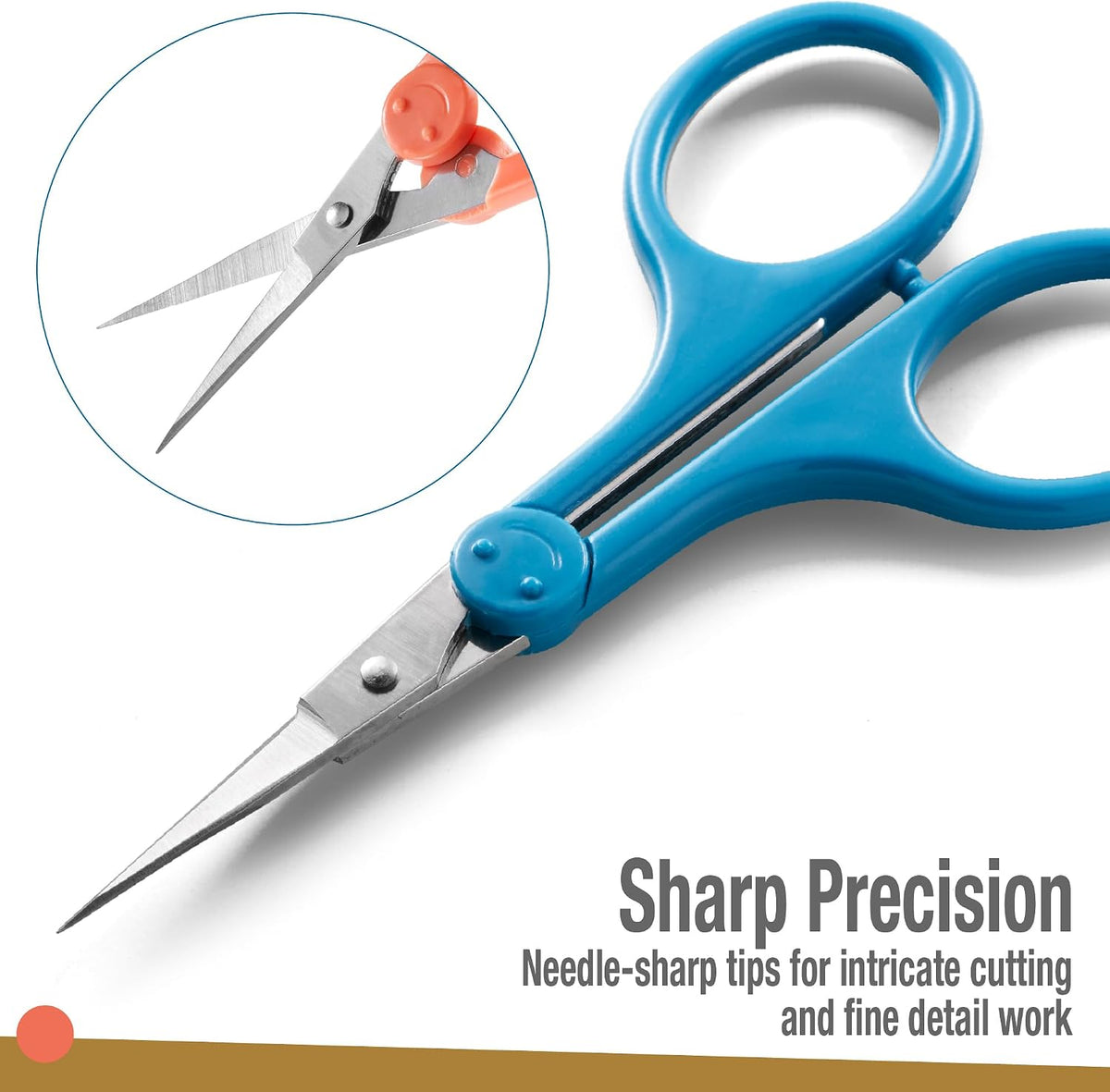 High Precision Detail Scissors Set (2-Pc) Sharp, Fine Tips | Paper Cutting, Scrapbooking, Sewing, Crafting | Stainless Steel | Protective Cover (Pastel)