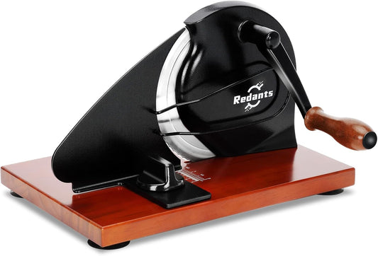 Manual Bread Slicer for Homemade Sourdough Bread | Versatile Hand Crank Bread Slicer, Adjustable Thickness for Smooth Cutting, Food Grade Stainless Steel (Black)