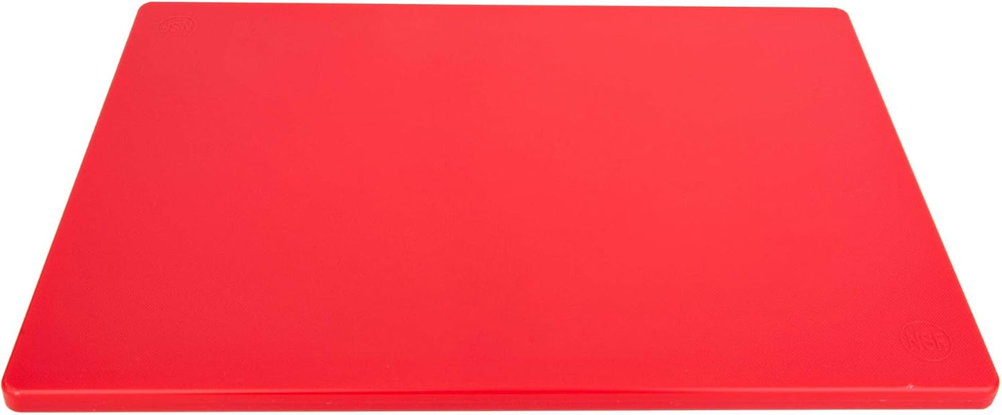 Extra Large 24 x 18 Red Cutting Board - HDPE Plastic, 1/2" Thick Poly for Commercial Restaurant Kitchens, NSF Stamped