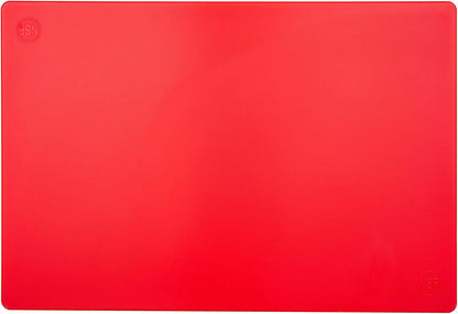 Extra Large 24 x 18 Red Cutting Board - HDPE Plastic, 1/2" Thick Poly for Commercial Restaurant Kitchens, NSF Stamped