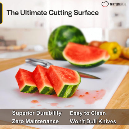 Extra Large 24 x 18 Red Cutting Board - HDPE Plastic, 1/2" Thick Poly for Commercial Restaurant Kitchens, NSF Stamped