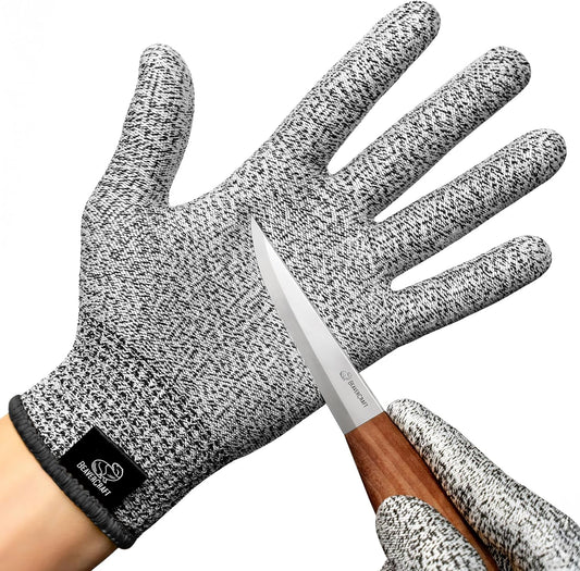 Wood Carving Gloves CRG - Cutting Cut Resistant Gloves Level 5 for Whittling, Woodworking, Food Prep