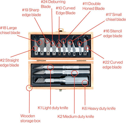 Craftsmen Set, 13-Piece Precision Craft Knife Set With Case – Includes Light To Heavy Duty Handles And Assorted Blades For Crafting, Scrapbooking, DIY, And Precision Cutting