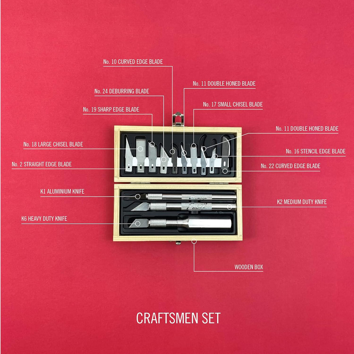 Craftsmen Set, 13-Piece Precision Craft Knife Set With Case – Includes Light To Heavy Duty Handles And Assorted Blades For Crafting, Scrapbooking, DIY, And Precision Cutting