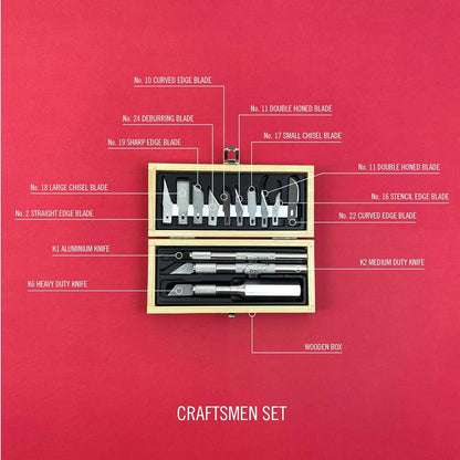 Craftsmen Set, 13-Piece Precision Craft Knife Set With Case – Includes Light To Heavy Duty Handles And Assorted Blades For Crafting, Scrapbooking, DIY, And Precision Cutting