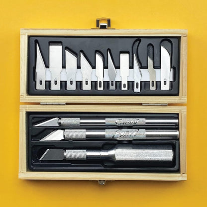Craftsmen Set, 13-Piece Precision Craft Knife Set With Case – Includes Light To Heavy Duty Handles And Assorted Blades For Crafting, Scrapbooking, DIY, And Precision Cutting