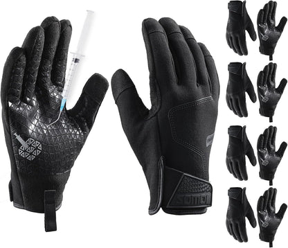 Level 3 Needle, Level 5 Puncture Resistant Men Work Gloves, Grip Enhanced A7 Cut Resistant Safety Gloves, Touchscreen and Breathable, Black, Large (L), 1 Pair