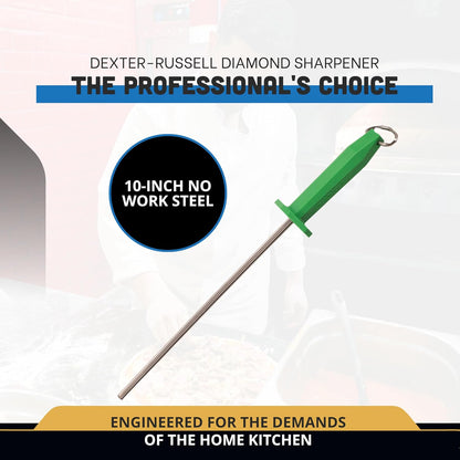 10-Inch No Work Steel, Smooth | NWSS-10 | Ergonomic Polypropylene Handle | Razor Sharp Edge Maintenance for Kitchen Knives | Professional-Grade Sharpening Steel