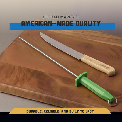 10-Inch No Work Steel, Smooth | NWSS-10 | Ergonomic Polypropylene Handle | Razor Sharp Edge Maintenance for Kitchen Knives | Professional-Grade Sharpening Steel