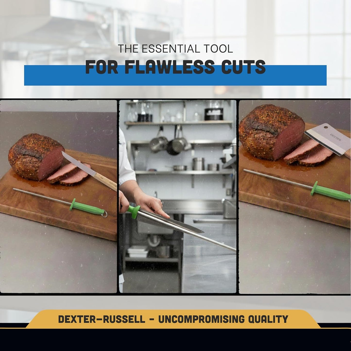 10-Inch No Work Steel, Smooth | NWSS-10 | Ergonomic Polypropylene Handle | Razor Sharp Edge Maintenance for Kitchen Knives | Professional-Grade Sharpening Steel