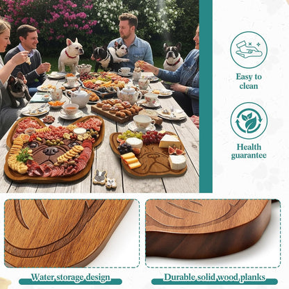 D20 Shaped Charcuterie Board Set Cutting and Cheese Board Wooden Platter with Knives and Forks Serving Trays Gift for Christmas Kitchen Food Fruit(Acacia)