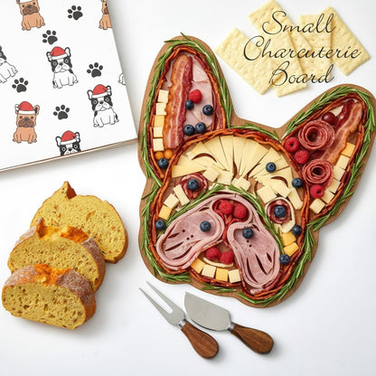 D20 Shaped Charcuterie Board Set Cutting and Cheese Board Wooden Platter with Knives and Forks Serving Trays Gift for Christmas Kitchen Food Fruit(Acacia)