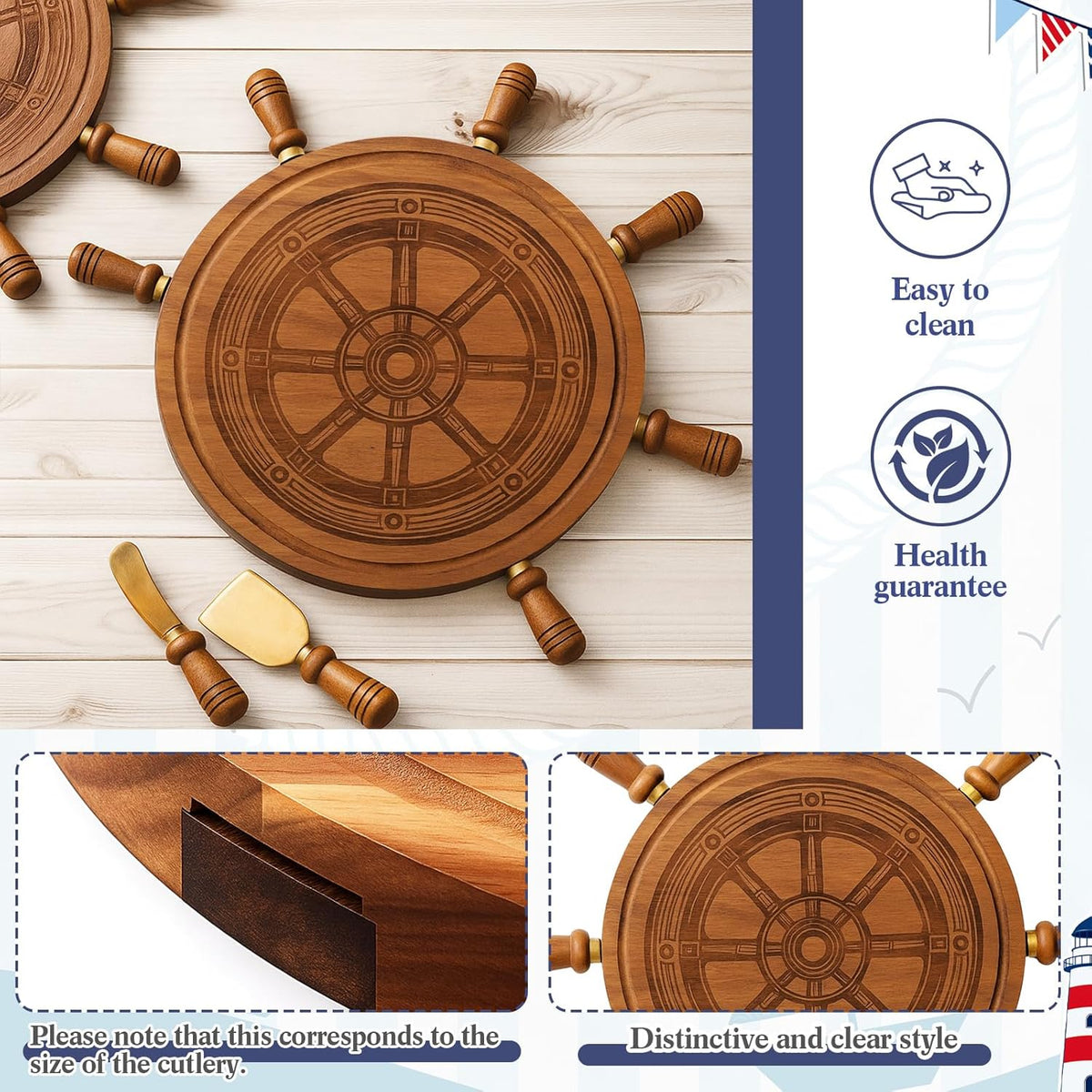 D20 Shaped Charcuterie Board Set Cutting and Cheese Board Wooden Platter with Knives and Forks Serving Trays Gift for Christmas Kitchen Food Fruit(Acacia)